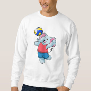 Elephant as Volleyball player with Volleyball Sweatshirt