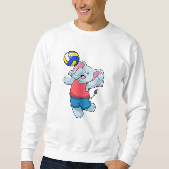 Elephant as Volleyball player with Volleyball Sweatshirt (Front)