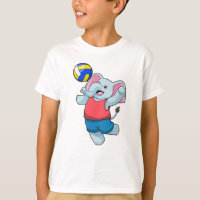 Elephant as Volleyball player with Volleyball