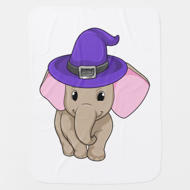 Elephant as Wizard Baby Blanket (Front)