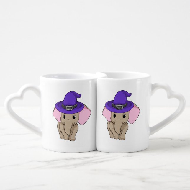 Elephant as Wizard Coffee Mug Set (Front Nesting)