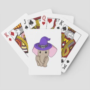 Elephant as Wizard Poker Cards