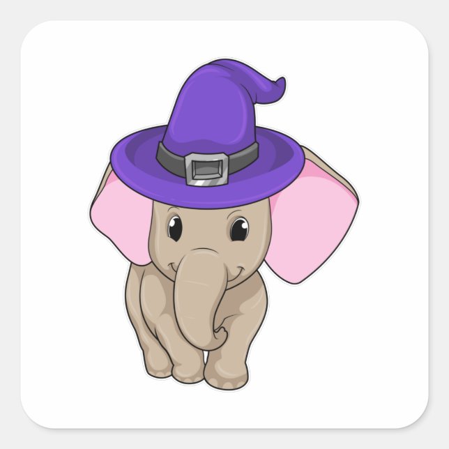 Elephant as Wizard Square Sticker (Front)