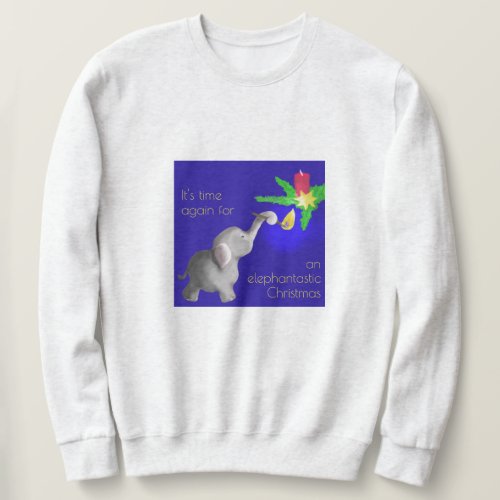 Elephant_astic Christmas Ugly Dumbo with Candle Sweatshirt