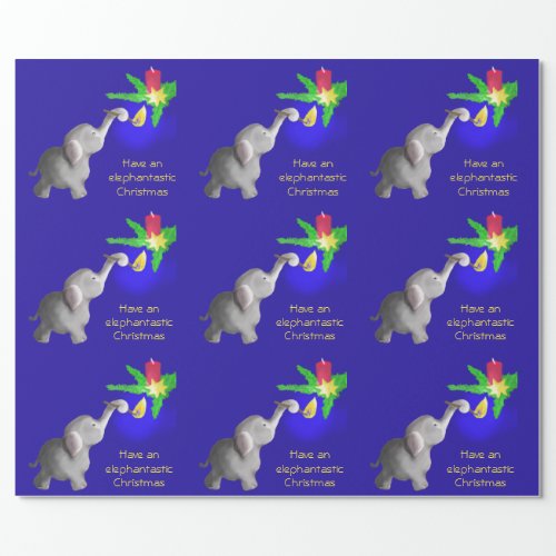 Elephant_astic Xmas Cartoon Dumbo Lights Candle Wrapping Paper