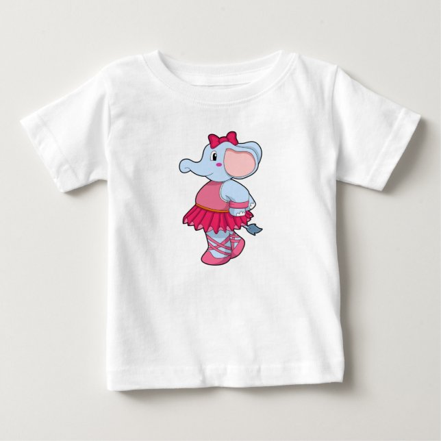 Elephant at Ballet with Skirt Baby T-Shirt (Front)