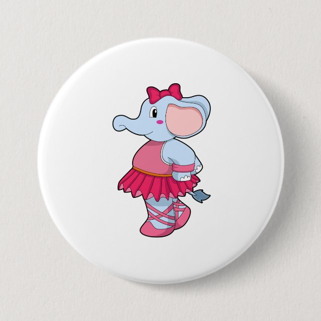 Elephant at Ballet with Skirt Button (Front)