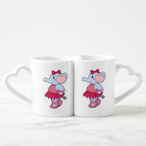 Elephant at Ballet with Skirt Coffee Mug Set