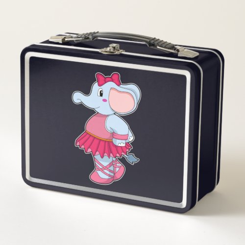 Elephant at Ballet with Skirt Metal Lunch Box