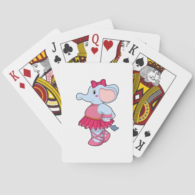 Elephant at Ballet with Skirt Poker Cards (Back)
