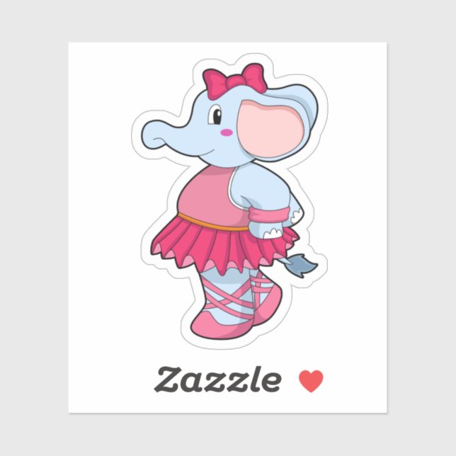 Elephant at Ballet with Skirt Sticker (Sheet)