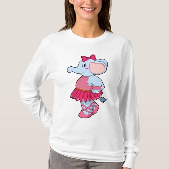 Elephant at Ballet with Skirt T-Shirt (Front)