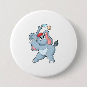 Elephant at Baseball Button