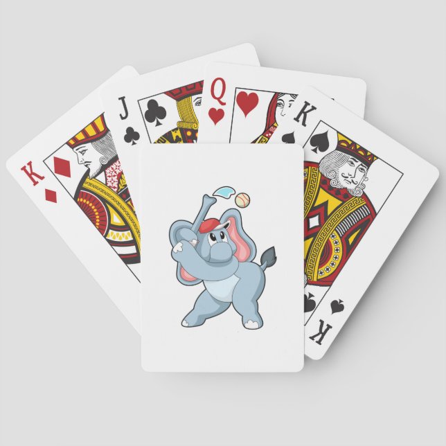 Elephant at Baseball Poker Cards (Back)