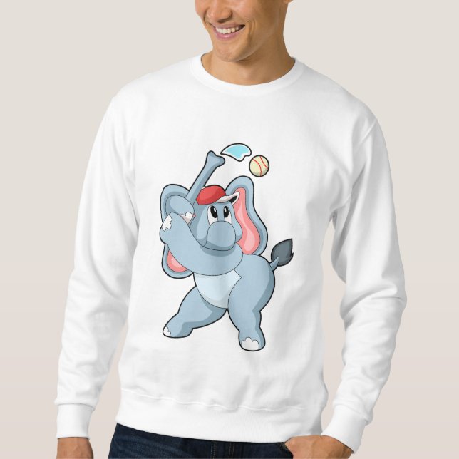 Elephant at Baseball Sweatshirt (Front)