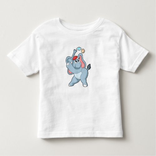 Elephant at Baseball Toddler T_shirt