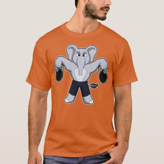 Elephant at Bodybuilding with Dumbbells T-Shirt