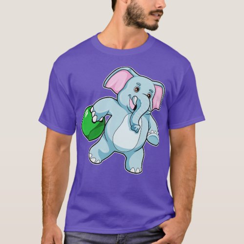 Elephant at Bowling with Bowling ball 2 T_Shirt