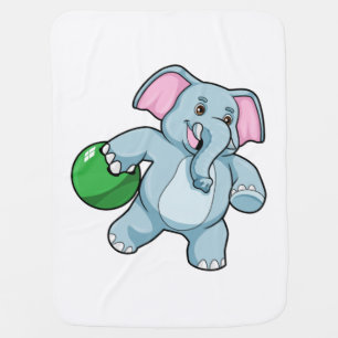 Elephant at Bowling with Bowling ball Baby Blanket