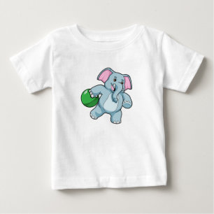 Elephant at Bowling with Bowling ball Baby T-Shirt