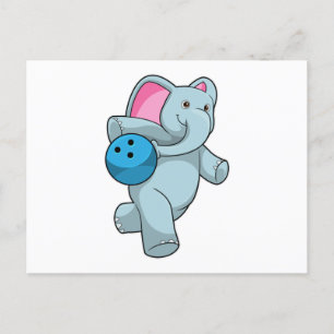 Elephant at Bowling with Bowling ball Postcard