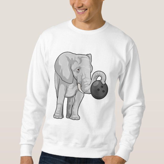 Elephant at Bowling with Bowling ball Sweatshirt (Front)