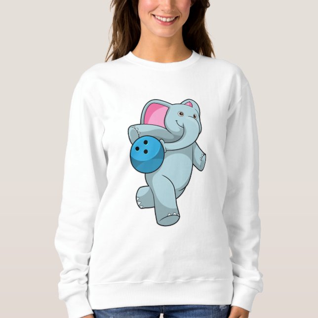 Elephant at Bowling with Bowling ball Sweatshirt (Front)