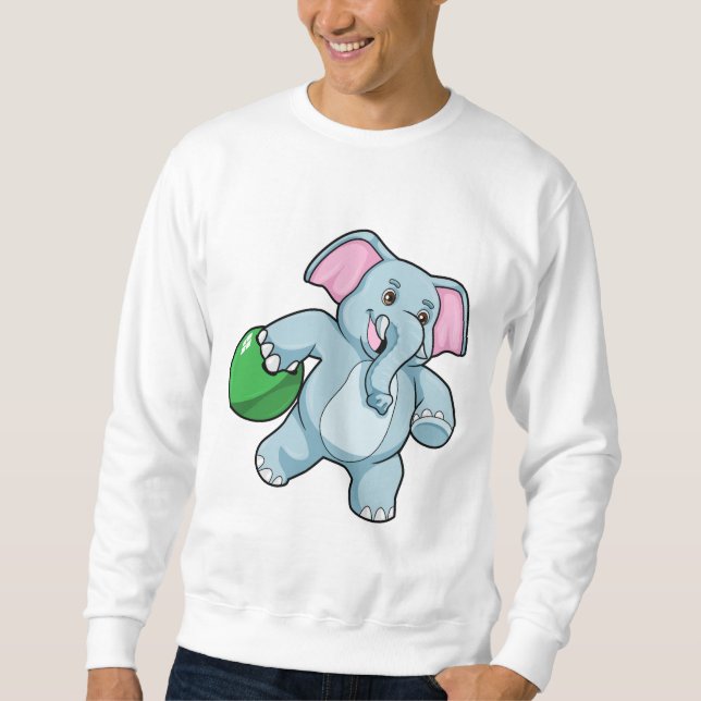 Elephant at Bowling with Bowling ball Sweatshirt (Front)