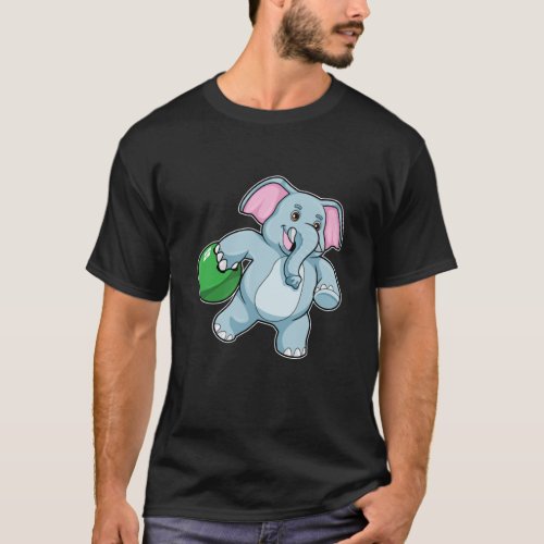 Elephant at Bowling with Bowling ball T_Shirt