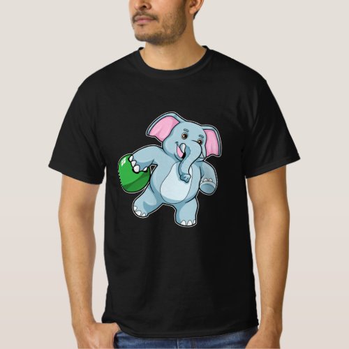 Elephant at Bowling with Bowling ball T_Shirt