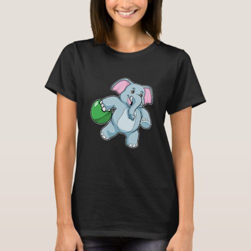 Elephant at Bowling with Bowling ball T_Shirt