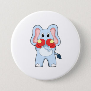Elephant at Boxing with Boxing gloves Button