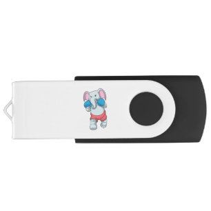 Elephant at Boxing with Boxing gloves Flash Drive