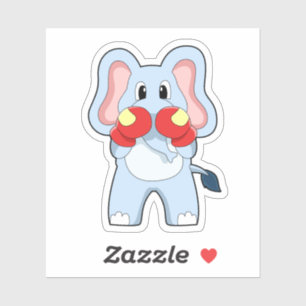 Elephant at Boxing with Boxing gloves Sticker