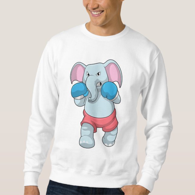 Elephant at Boxing with Boxing gloves Sweatshirt (Front)