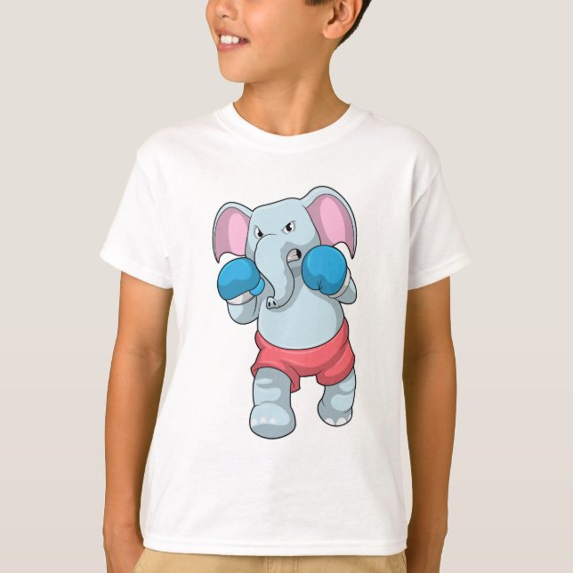 Elephant at Boxing with Boxing gloves T-Shirt (Front)