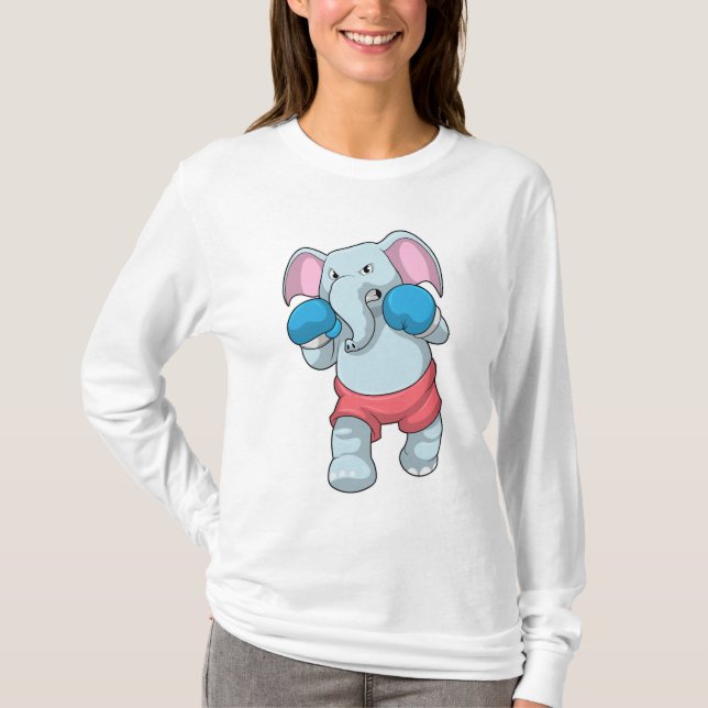 Elephant at Boxing with Boxing gloves T-Shirt (Front)