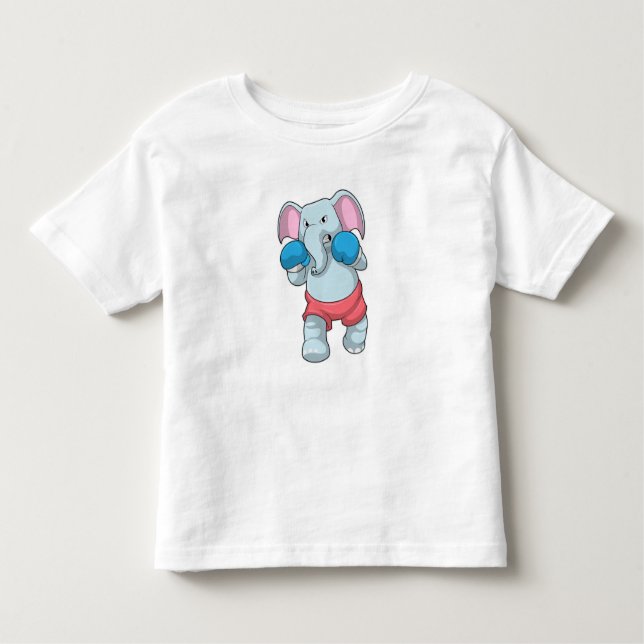 Elephant at Boxing with Boxing gloves Toddler T-shirt (Front)