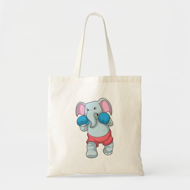 Elephant at Boxing with Boxing gloves Tote Bag (Front)