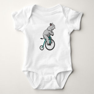 Elephant at Circus with Bicycle Baby Bodysuit