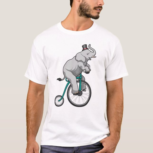 Elephant at Circus with Bicycle T-Shirt (Front)