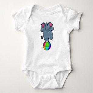 Elephant at Circus with Circus ball Baby Bodysuit