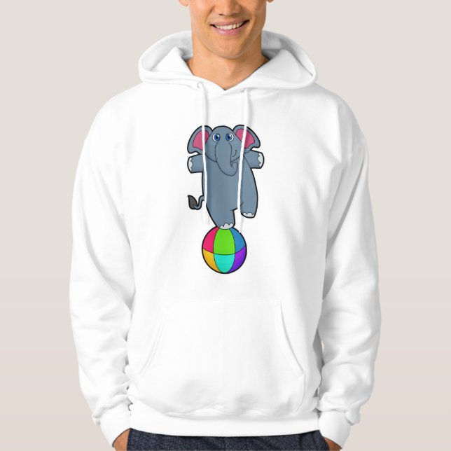 Elephant at Circus with Circus ball Hoodie (Front)