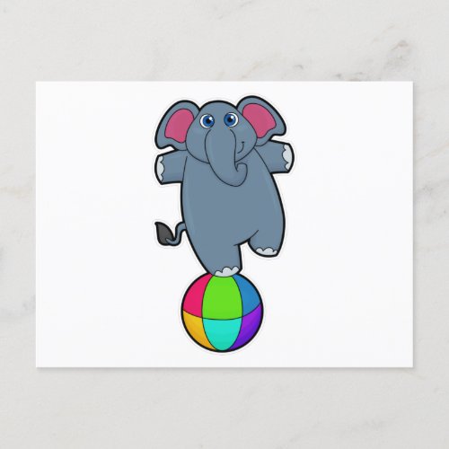 Elephant at Circus with Circus ball Postcard