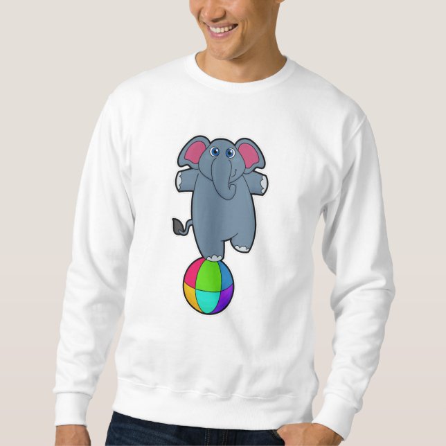 Elephant at Circus with Circus ball Sweatshirt (Front)