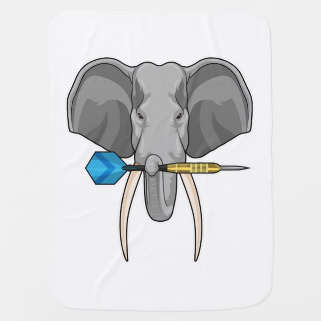 Elephant at Darts with Dart Baby Blanket (Front)
