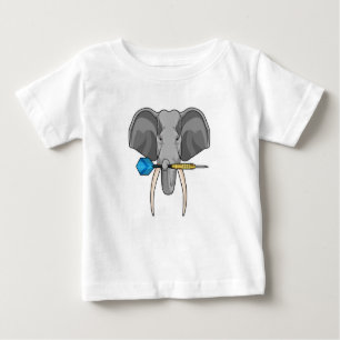 Elephant at Darts with Dart Baby T-Shirt