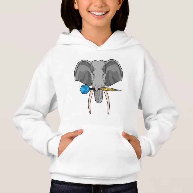 Elephant at Darts with Dart Hoodie (Front)