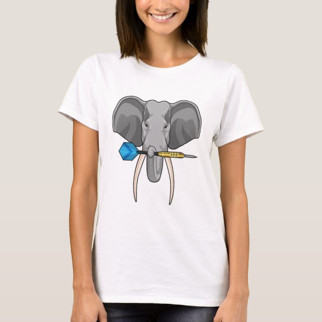 Elephant at Darts with Dart T-Shirt (Front)