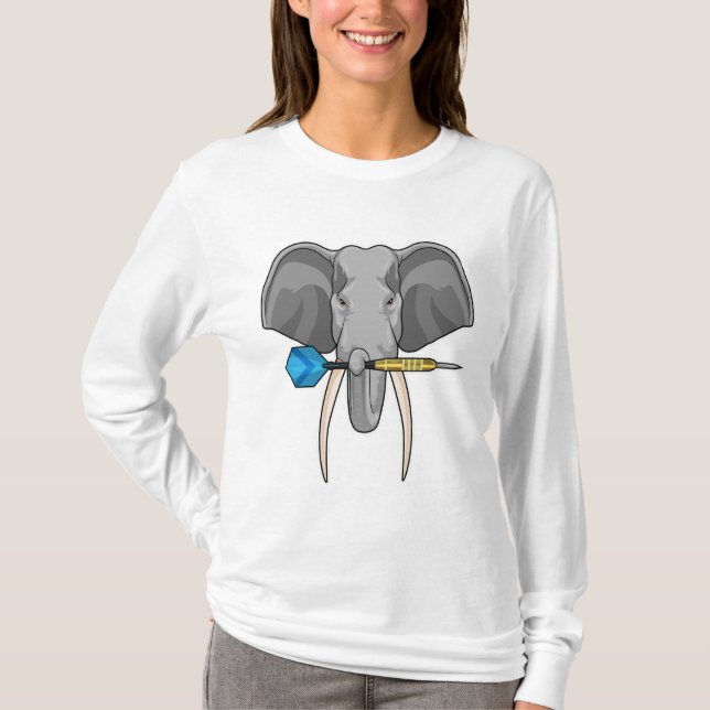 Elephant at Darts with Dart T-Shirt (Front)
